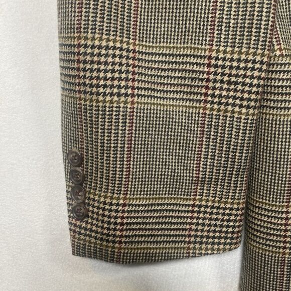 Jos. A. Bank 100% Wool Sport Coat Men’s 44L Glen Plaid Blazer Made in USA - Picture 10 of 13